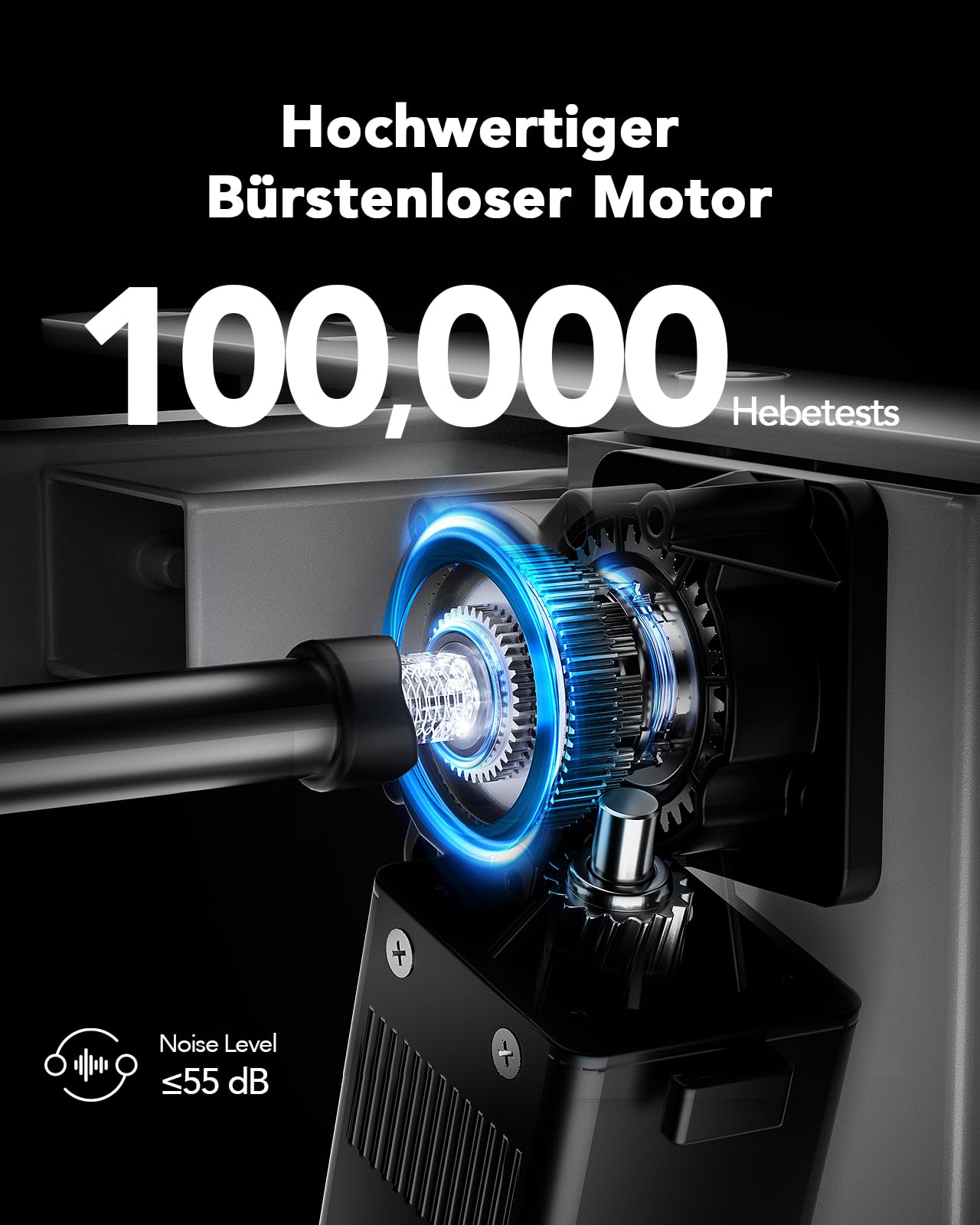 HUANUO Höhenverstellbarer Schreibtisch 160x80 cm, 25 mm Tischplatte, bürstenloser Motor, elektrisch, ergonomisch, einfache Montage, Homeoffice