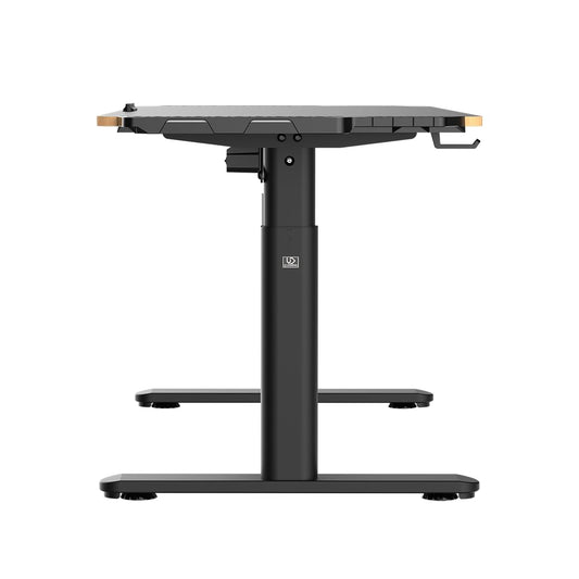 ULTRADESK Pulsar Kinderschreibtisch 136x60 cm, höhenverstellbar (55–81 cm), mit LED, für 2 Monitore, Kinder- & Jugendzimmer, schwarz