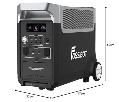 FOSSiBOT F3600 Pro Solargenerator, 3840Wh LiFePO4 Tragbare Powerstation, 3x230V AC Ausgang 3600W (7200W Peak), Stormerzeuger Schnelles Stromspeicher Aufladen Reise Power Station, Outdoor Camping