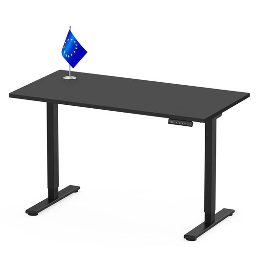 FLEXISPOT Höhenverstellbarer Schreibtisch 160x80 cm, Made in EU, 2 starke Motoren, elektrisch, stabil, Memory-Funktion, schwarz
