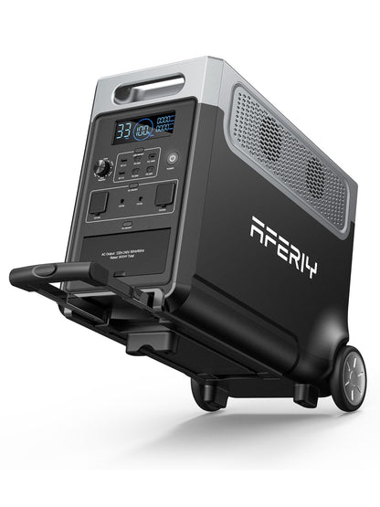 AFERIY 3600W Solargenerator 3840Wh LiFePO4 Powerstation – 3×230V AC, USV, 2200W Schnellladung, tragbar für Camping & Reisen