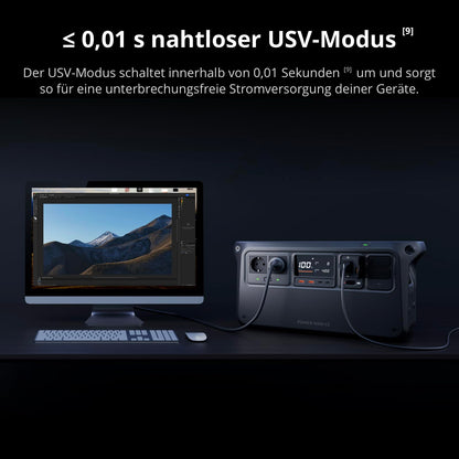 DJI Power 1000 V2 Powerstation 1024Wh LiFePO4, 2600W Solar, kompakt, 0–80% in 37 Min. Schnellladung, Camping & Zuhause