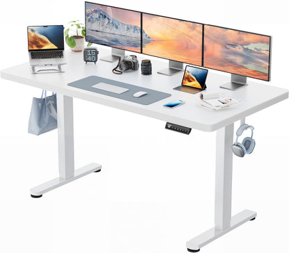 HUANUO Höhenverstellbarer Schreibtisch 160x80 cm, 25 mm Tischplatte, bürstenloser Motor, elektrisch, ergonomisch, einfache Montage, Homeoffice