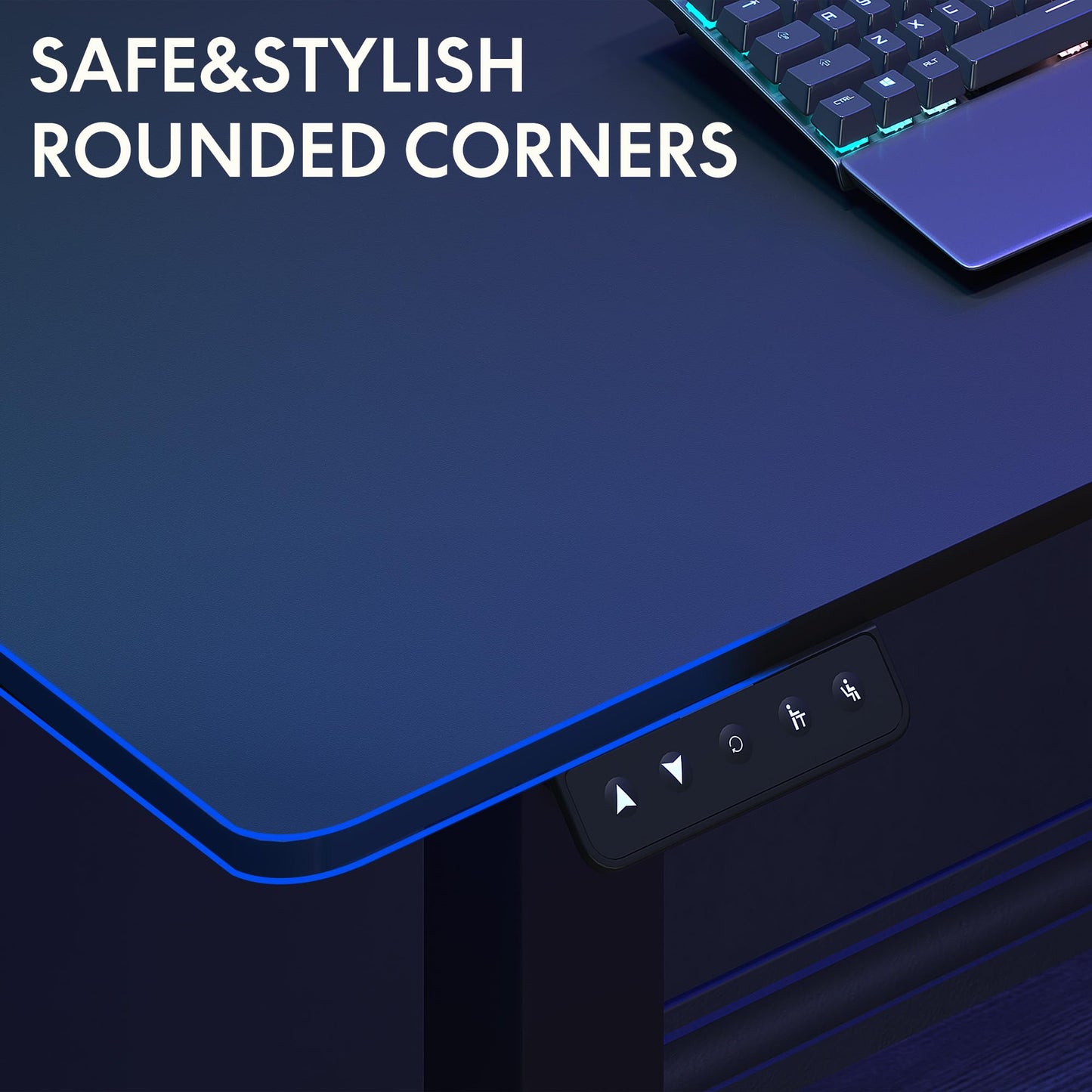SANODESK L-förmiger höhenverstellbarer Schreibtisch 180x110 cm, Dualmotor, Memory-Steuerung, schwarz