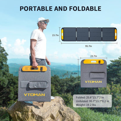 VTOMAN Jump 1500X Powerstation 828Wh/1500W + 200W Solarpanel, LiFePO4, erweiterbar 2376Wh, Camping & Notstrom