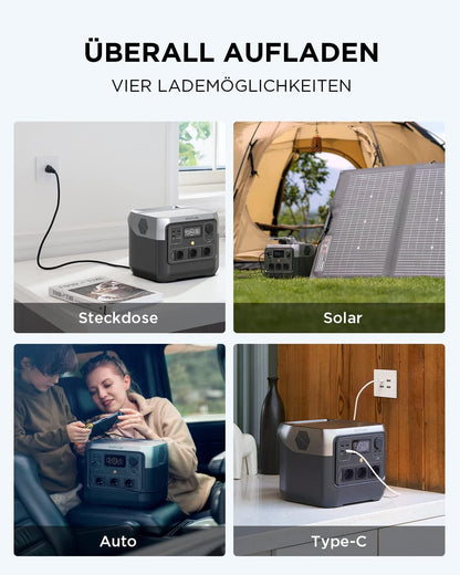 EF ECOFLOW RIVER 2 Pro Powerstation 768Wh LiFePO4, 70 Min. Schnellladung, 3×800W AC, Balkonkraftwerk & Camping