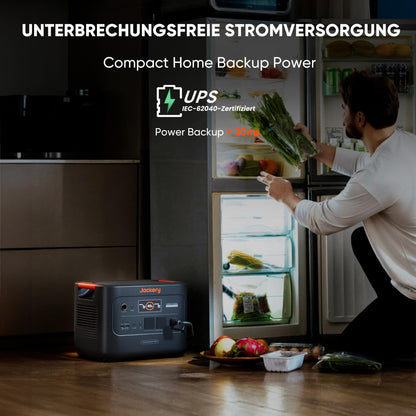 Jackery Powerstation E3000 v2 mit 200W Solarpanel, 3072Wh Solargenerator mit LFP Batterie, 3600W Dauerleistung, 2x USB-C PD100W, Kompakte Powerstation für Notstrom, Camping, Wohnmobil & Haushalt
