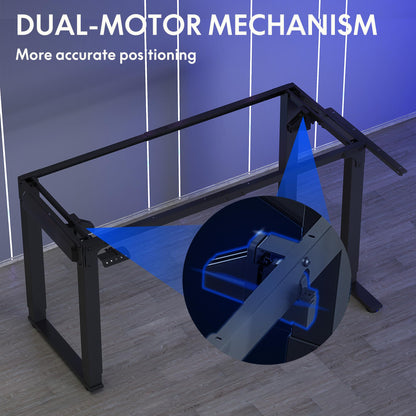SANODESK L-förmiger höhenverstellbarer Schreibtisch 180x110 cm, Dualmotor, Memory-Steuerung, schwarz